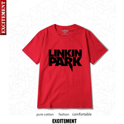 短袖男字母t恤摇滚，t恤大码短袖林肯公园linkinpark乐队个性定制
