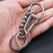 手工不锈钢小鸟扣创意金属男士，汽车钥匙挂件不锈钢圈扣个性锁匙扣