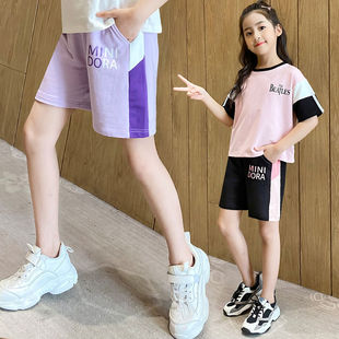 女童短裤夏季时尚韩版运动裤11中大童薄款洋气12-15岁女孩五分裤