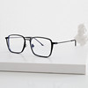 复古文艺近视眼镜框配镜片高级素颜平光镜小众设计师金属流线眼镜