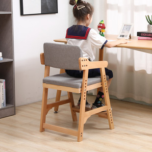 实木儿童学习椅可调节书桌，座椅学生写字椅靠背椅宝宝升降家用餐椅
