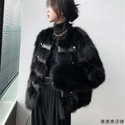 香港2023冬季狐狸毛皮草外套女韩版修身显瘦百搭时尚大衣