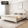 轻奢风实木床主卧1.8米1.5橡木床婚床现代简约高箱储物美式双人床