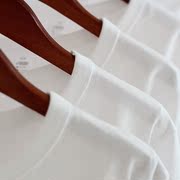 300克 碳素磨毛重磅纯白色圆领长袖t恤秋季纯棉厚实男女款打底衫