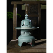 龙泉青瓷名家朱知平手工香炉香薰天香炉中式高端摆件《福在眼前》