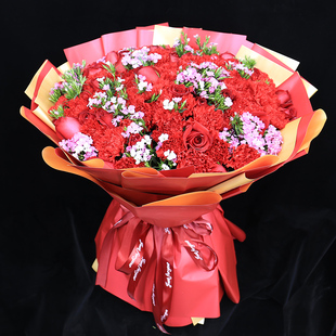 99朵红康乃馨花束玫瑰花送花生日送店送母亲妈妈鲜花速递同城北京