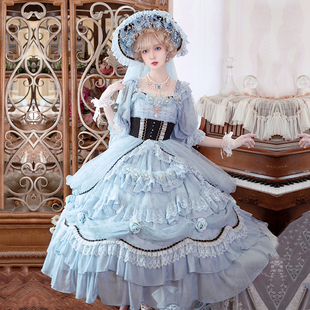 Lolita原创华丽花嫁黛西的花园复古少女洋装短袖op连衣裙