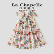 La Chapelle 拉夏贝尔 女童连衣裙夏季碎花洋气儿童裙子LB059