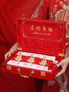 下聘订婚装彩礼钱现金的礼盒6-12万提亲聘礼盒子高档手提皮箱红色