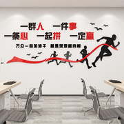 励志墙面贴纸标语，设计会议公司团队企业文化，3d立体办公室背景装饰