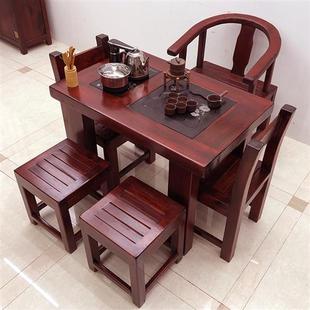 新中式茶桌椅 组合办公室实木大板 功夫泡茶桌简约茶几禅意茶台
