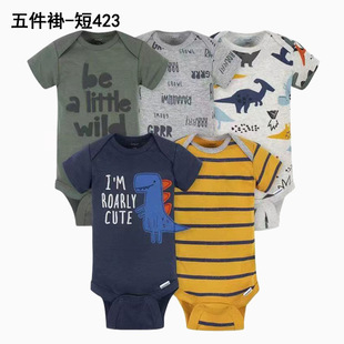 外贸carter babyclothes婴儿短袖包屁衣纯棉瘦版新生宝宝三角哈衣