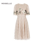 moiselle2019春夏季女装修身小斗篷连衣裙