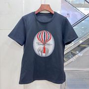 克丽丝汀娜88030春夏气质大象图案，烫钻刺绣休闲太空棉短袖t恤