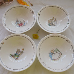 日式外贸陶瓷碗浅口碗菜碗彼得兔
