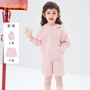 巴拉巴拉女幼童套装秋季洋气潮流甜美可爱网红卫衣卫裤两件套