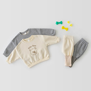 韩版春秋装儿童套装男女宝宝婴幼童卫衣哈伦裤洋气休闲运动两件套