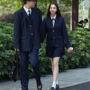 日系jk制服情侣款套装中学生西装，外套学院风情侣款班服套装可