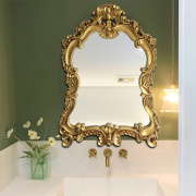 欧式卫生间镜美式壁挂浴室镜化妆镜卫浴镜复古梳妆台镜装饰镜子