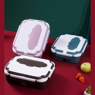 免注水电热饭盒可插电保温饭盒学生可加热餐盒上班12V车载便当盒
