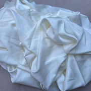 白色丝绸布料真丝弹力双乔缎100%桑蚕丝零头布高档真丝衬衫布料
