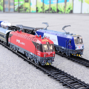 奥乐仿真火车模型男儿童玩具轨道电动合金遥控和谐电力机车HXD3CD