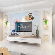 新中式电视背景墙纸3d立体荷花装饰壁画沙发现代客厅卧室墙纸