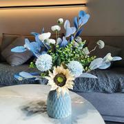 北欧陶瓷花实用柜轻thr奢现代居家装饰品瓶摆件客厅插花仿真花餐