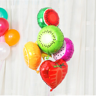 水果造型铝箔婚礼，飘空气球拍照杨桃西瓜，道具布置生日主题派对装饰