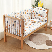 儿童床床围防碰撞纯棉宝宝床，围挡布套件(布套件，)加宽婴儿床上四件套可拆洗