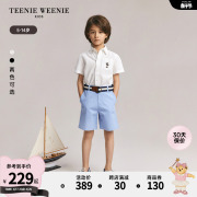 teenieweeniekids小熊童装，24年夏男童(夏男童，)纯棉泡泡纱短袖衬衫