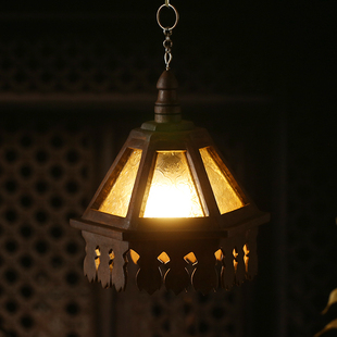 东南亚风格灯具泰式餐厅茶室复古禅意实木吊灯装饰轻奢创意床头灯