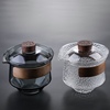 耐热玻璃盖碗茶杯家用日式创意单个不烫手泡茶碗带盖过滤手抓茶壶