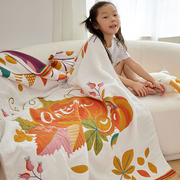 A类全棉十层纱布毛巾被纯棉单人午睡毯子加厚儿童婴儿盖毯空调毯