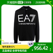 香港直邮EA7 Emporio Armani 黑色logo印花连帽卫衣 6KPM69PJBWZ