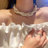 毛衣链珍珠项链2023气质锁骨链女高级感复古倪妮同款颈链