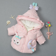 女童装小女孩冬装棉衣1-5岁半2婴幼儿童，加绒加厚羽绒棉服宝宝外套
