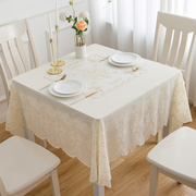 桌布防水防油免洗方桌布(方桌布，)正方形pvc蕾丝金色，餐桌台布方桌布(方桌布)塑料