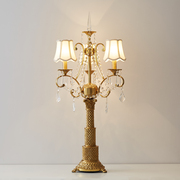 别墅纯铜台灯法式奢华复古客厅，卧室床头装饰灯具欧式美式全铜灯饰
