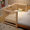 定制高低可调榉儿童床，拼接床大床带护栏，床边加宽宝宝婴儿实木小床
