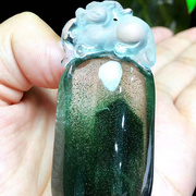 魅晶天然巴西老矿料水晶，晶体通透星光，绿幽灵雕刻貔貅吊坠