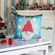 跨境创意发光抱枕套，靠枕套无脸老人，圣诞家居装饰用品圣诞礼物
