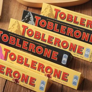 瑞士进口toblerone三角巧克力牛奶，黑白巧巴旦木，蜂蜜杏仁条装