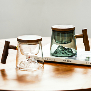 摩登主妇茶杯茶具个人专用喝茶杯子茶水分离玻璃，水杯办公室泡茶杯