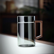 全度月牙泡茶杯高硼硅耐高温玻璃，带把手大容量过滤红茶绿茶办公杯