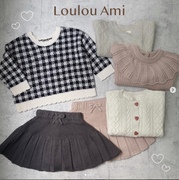 日本订单loulouami女童，秋冬季开衫套头，毛衣可爱淑女百搭
