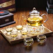 加厚耐热玻璃茶具套装透明花，茶壶泡茶杯，水果茶壶花果功夫茶具家用