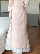 抹茶麻薯2024年春季旗袍衬裙，白色打底内搭蕾丝，纯色大摆半身裙