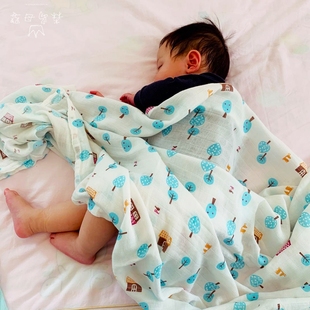 婴儿纱布小被子毯子夏季毛毯盖毯薄款儿童竹纤维空调被宝宝夏凉被