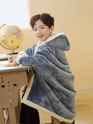 午睡毯小学生教室用儿童披肩冬季加厚办公室午休盖毯毛毯披风被子
